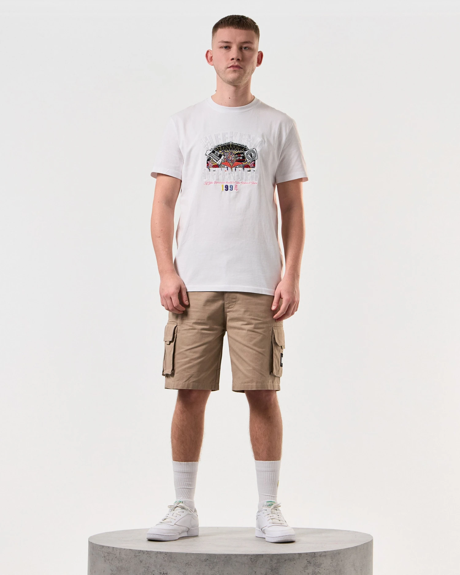 Weekend Offender Pyramid Graphic T-Shirt White - Image 2