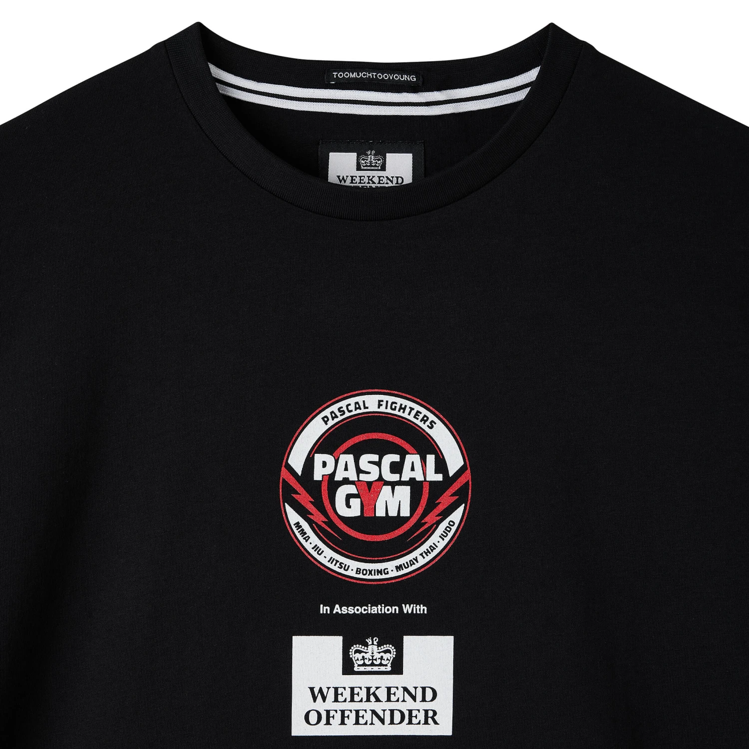 Weekend Offender Pascal Gym Graphic T-Shirt Black - Image 2