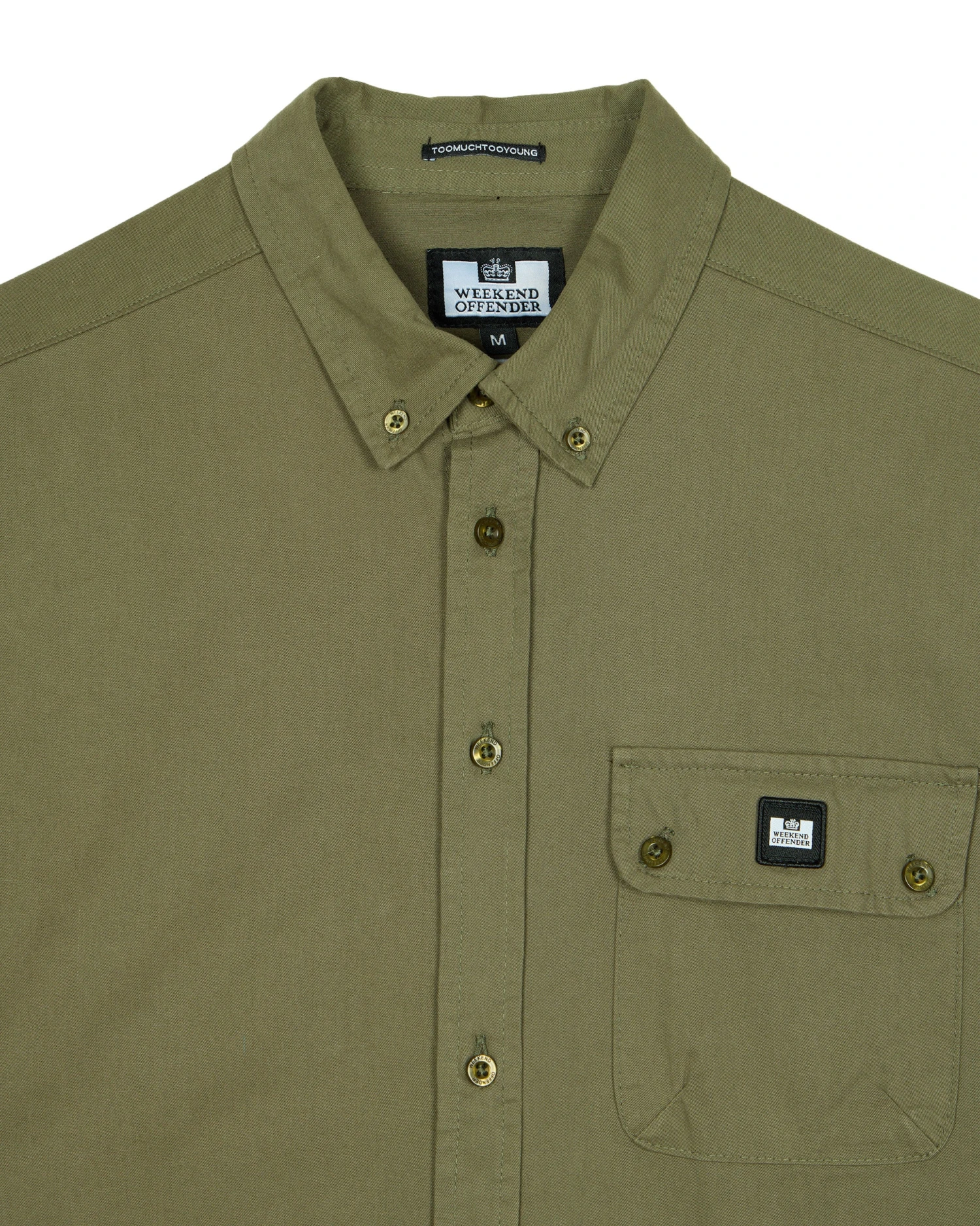 Weekend Offender Postiano Ranger Shirt Dark Khaki - Image 5