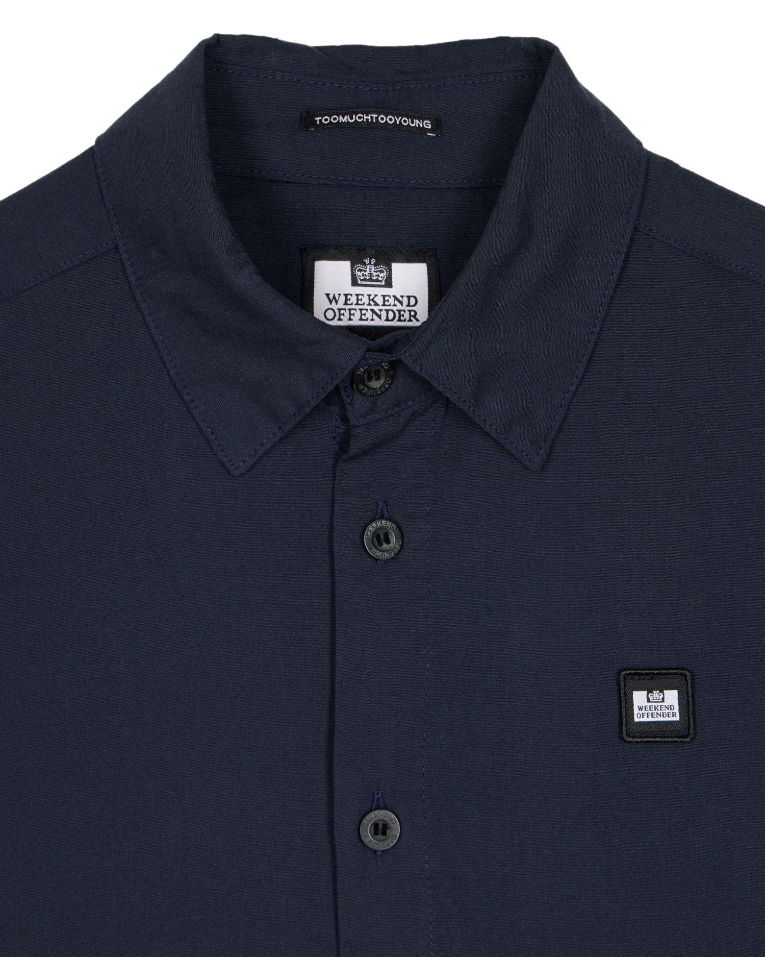Weekend Offender Barboza Poplin Shirt Navy - Image 6