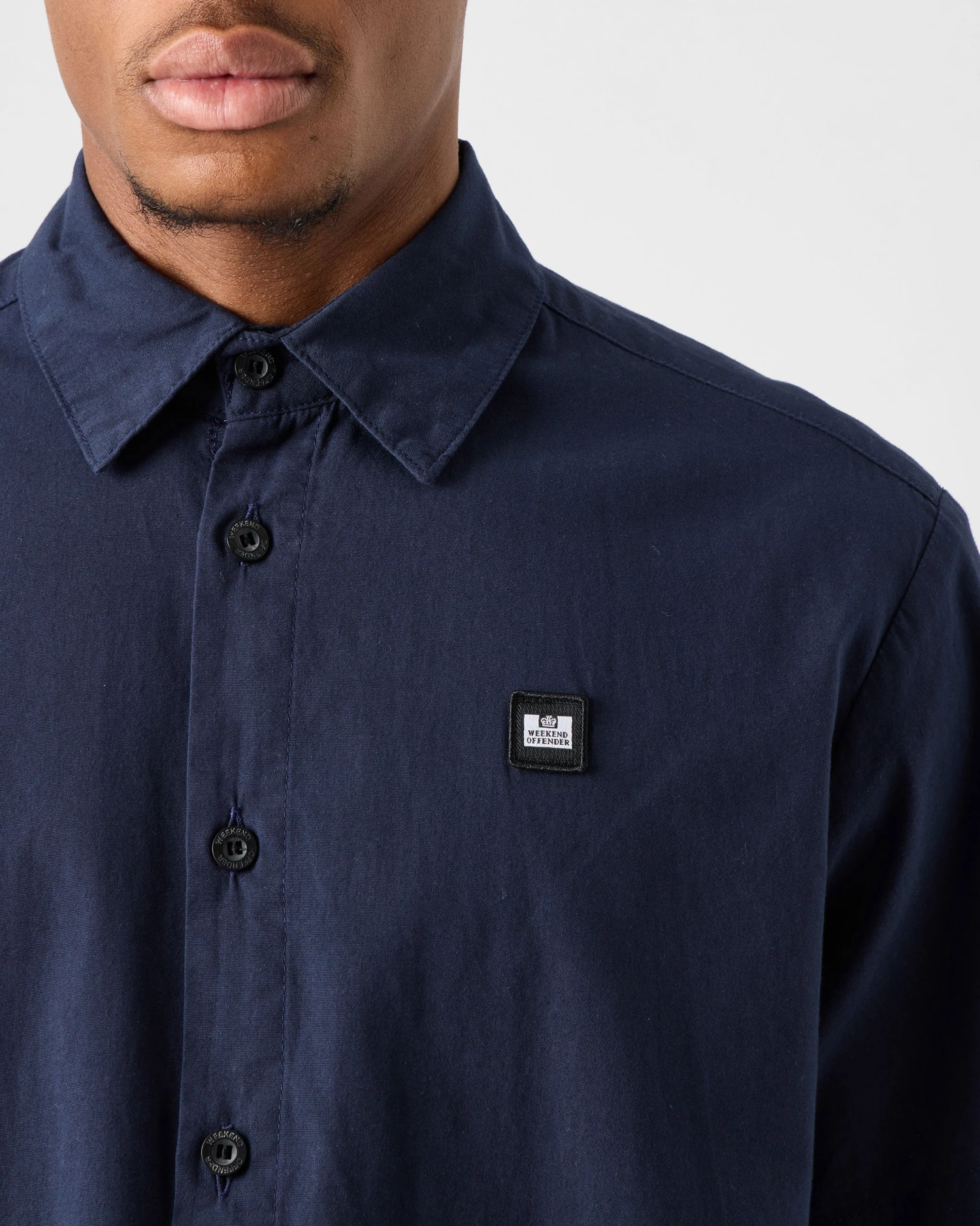 Weekend Offender Barboza Poplin Shirt Navy - Image 5