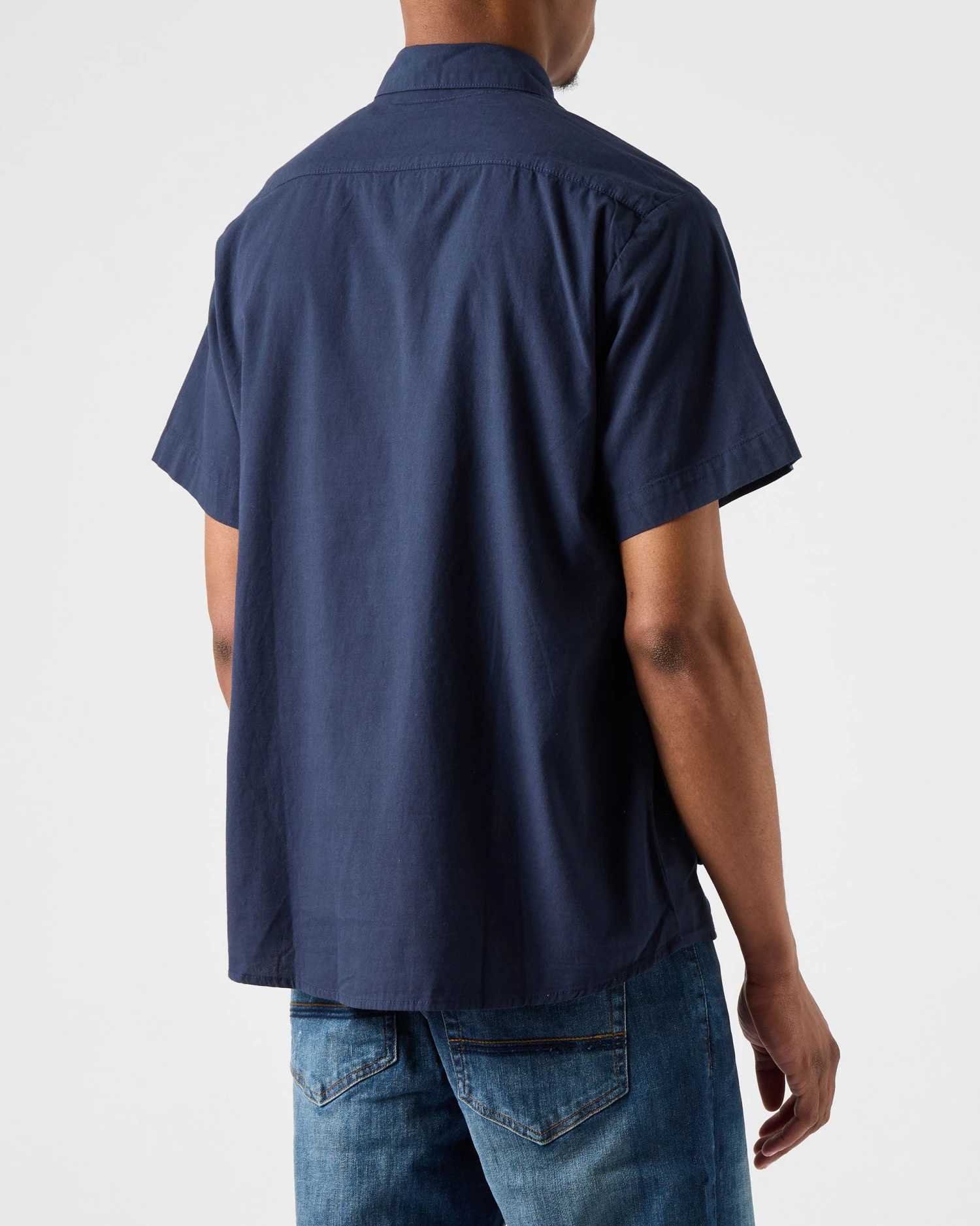 Weekend Offender Barboza Poplin Shirt Navy - Image 3