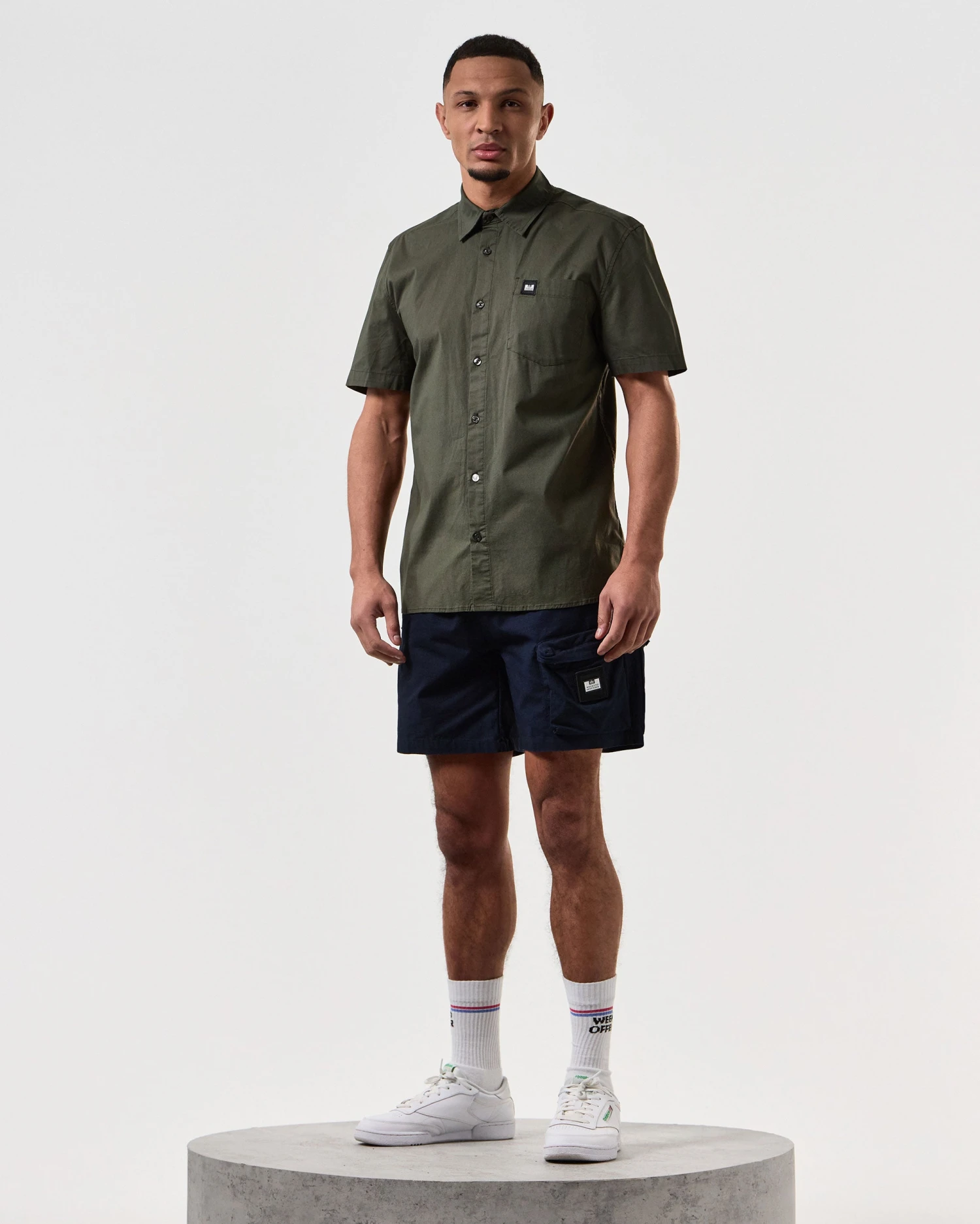 Weekend Offender Borak Short Sleeve Shirt Castle Green - Image 2