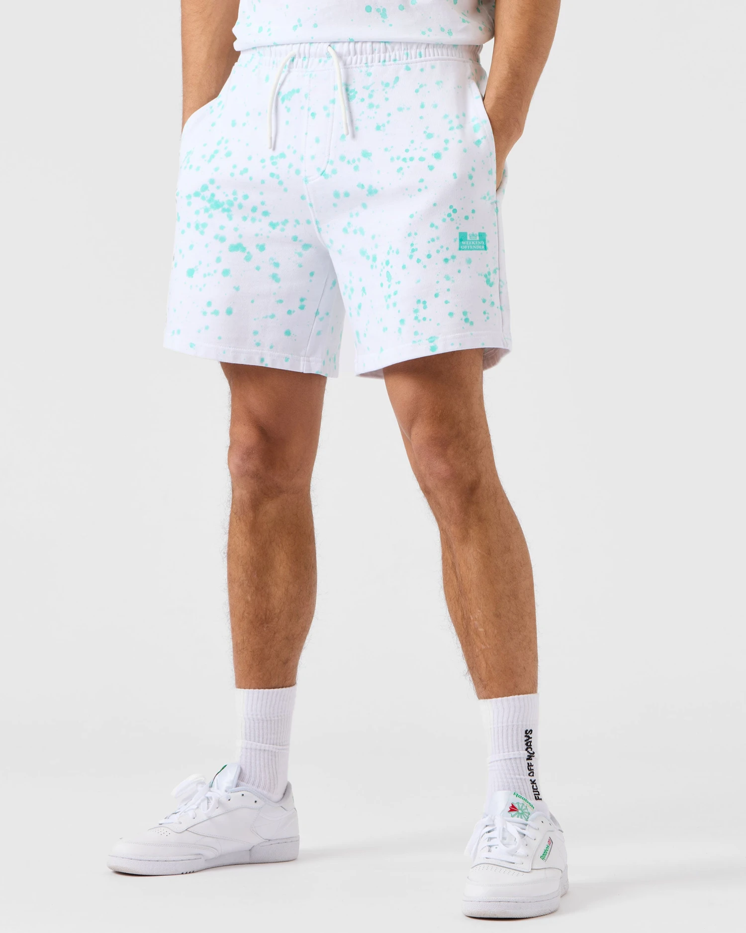 Weekend Offender Granados Tie Dye Shorts Aqua - Image 2