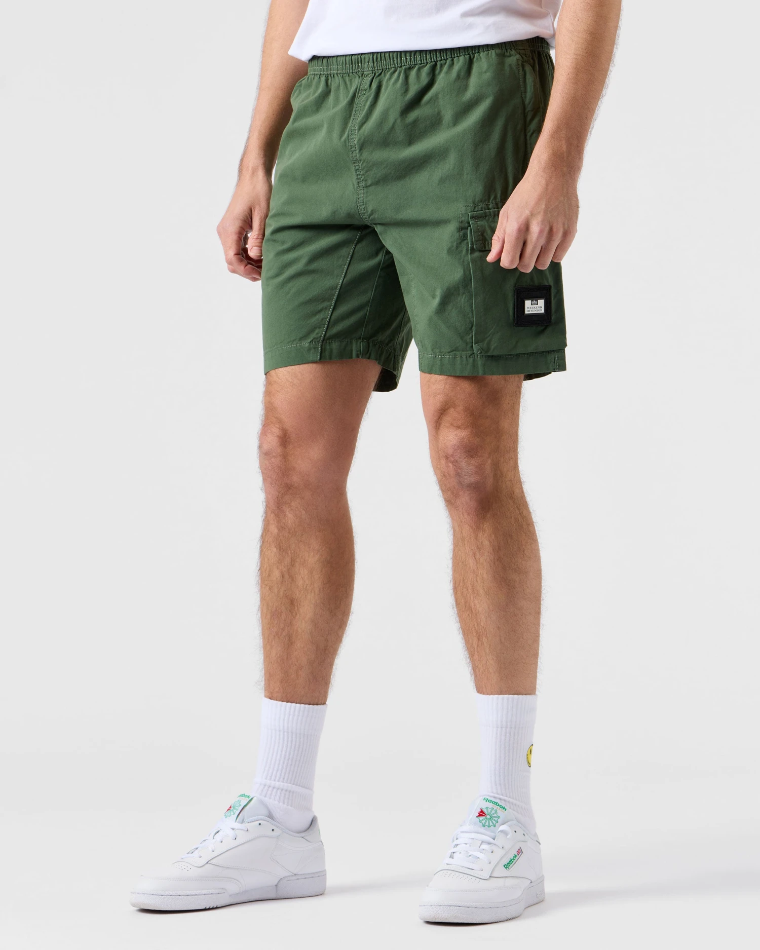 Weekend Offender Faraci Garment Dye Shorts Dark Green - Image 2