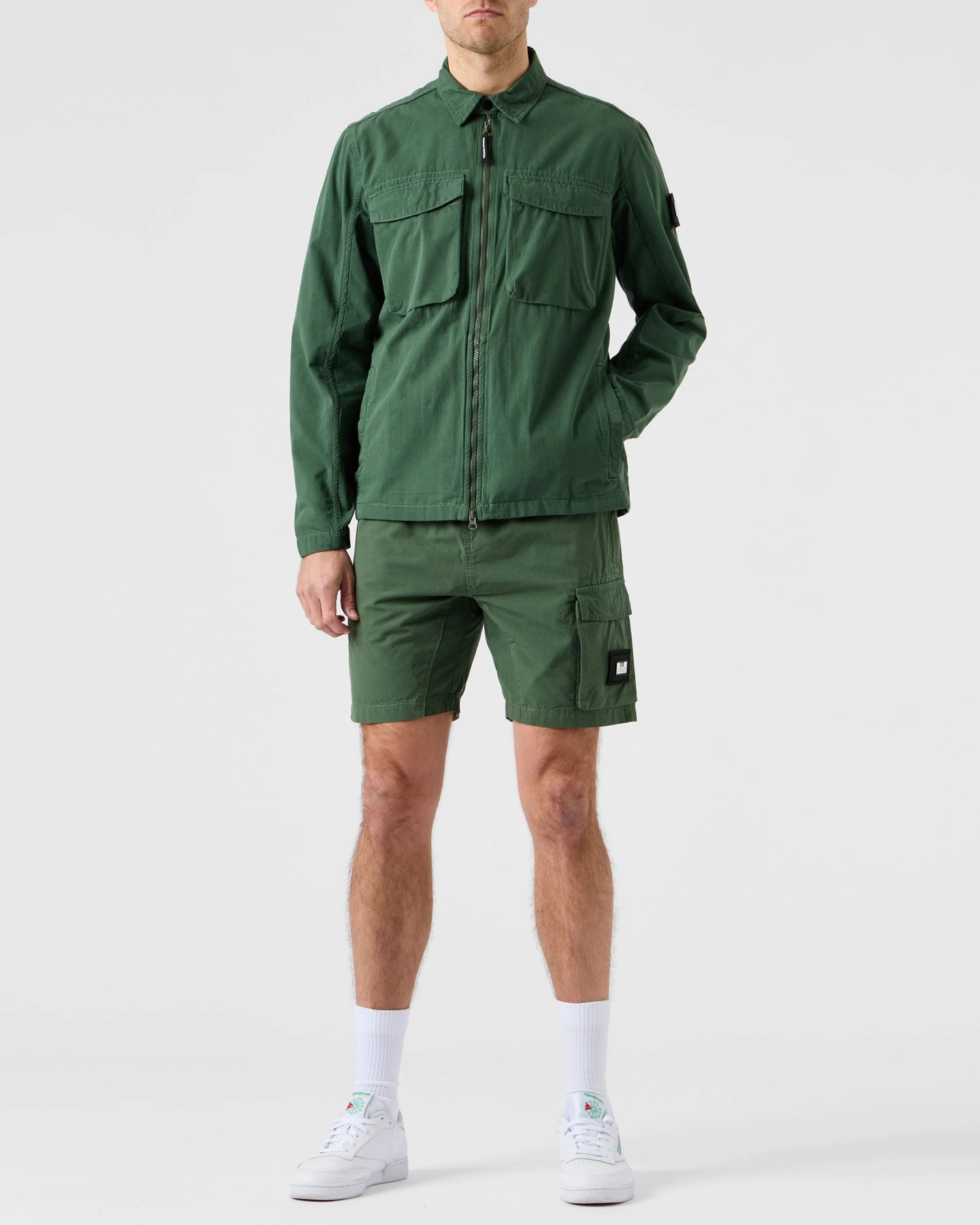 Weekend Offender Faraci Garment Dye Shorts Dark Green - Image 4