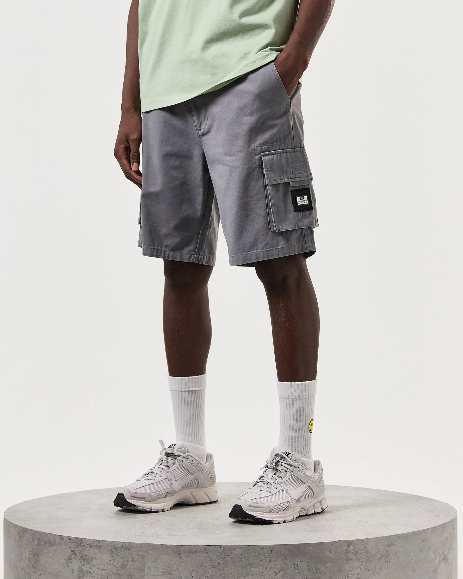 Weekend Offender Mascia Cargo Shorts Smokey Grey - Image 3