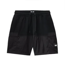 Weekend Offender Azeez Parachute Pocket Shorts Black