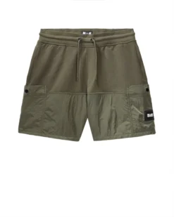 Weekend Offender Azeez Parachute Pocket Shorts Castle Green