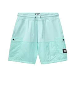 Weekend Offender Azeez Parachute Pocket Shorts Celeste Green