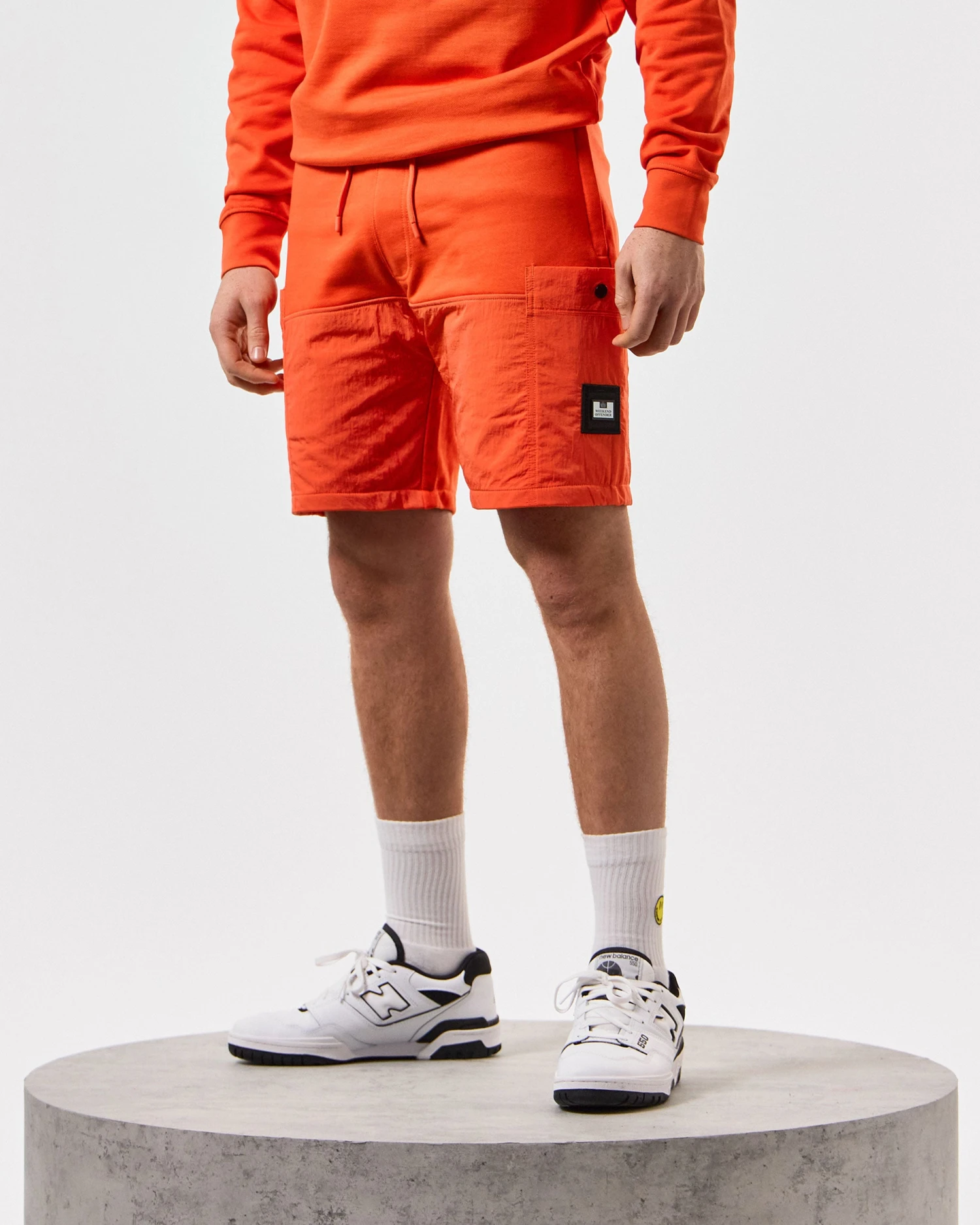 Weekend Offender Azeez Parachute Pocket Shorts Pure Orange - Image 3