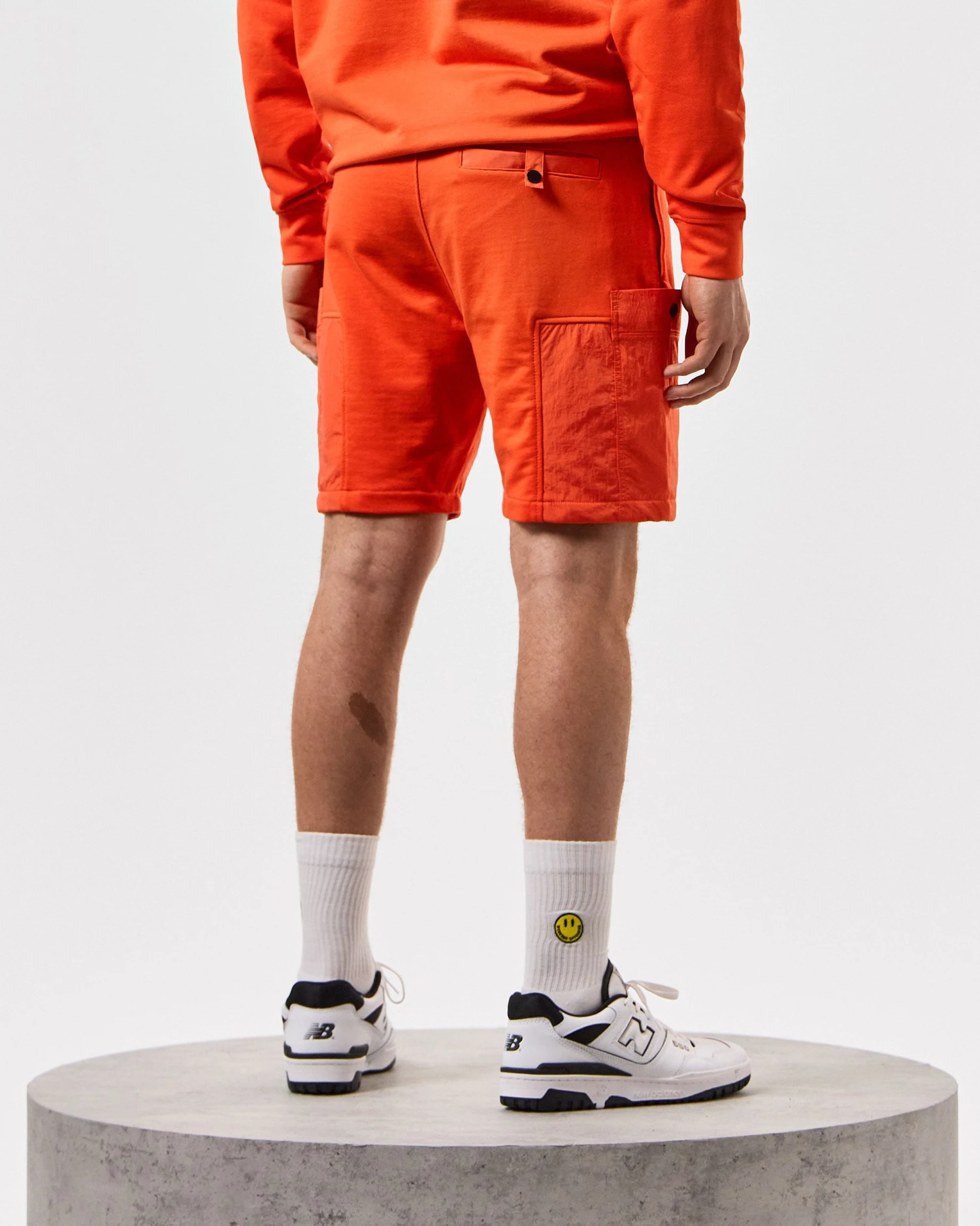 Weekend Offender Azeez Parachute Pocket Shorts Pure Orange - Image 4