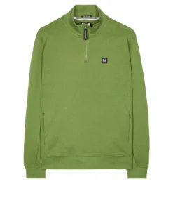 Weekend Offender Faraone Quarter Zip Sweatshirt Seaweed Green