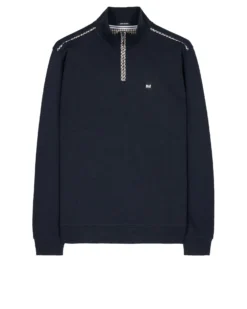 Weekend Offender Matisa Quarter Zip Sweatshirt Navy/House Check