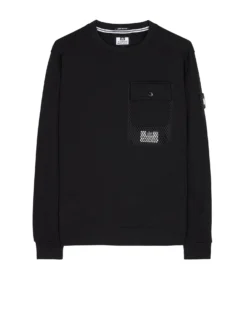 Weekend Offender Adiel Mesh Pocket Sweatshirt Black