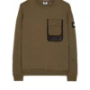 Weekend Offender Adiel Mesh Pocket Sweatshirt Dark Green