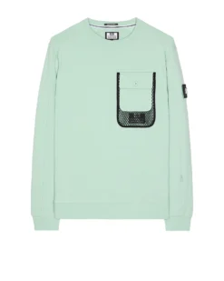 Weekend Offender Adiel Mesh Pocket Sweatshirt Mint Tea Green