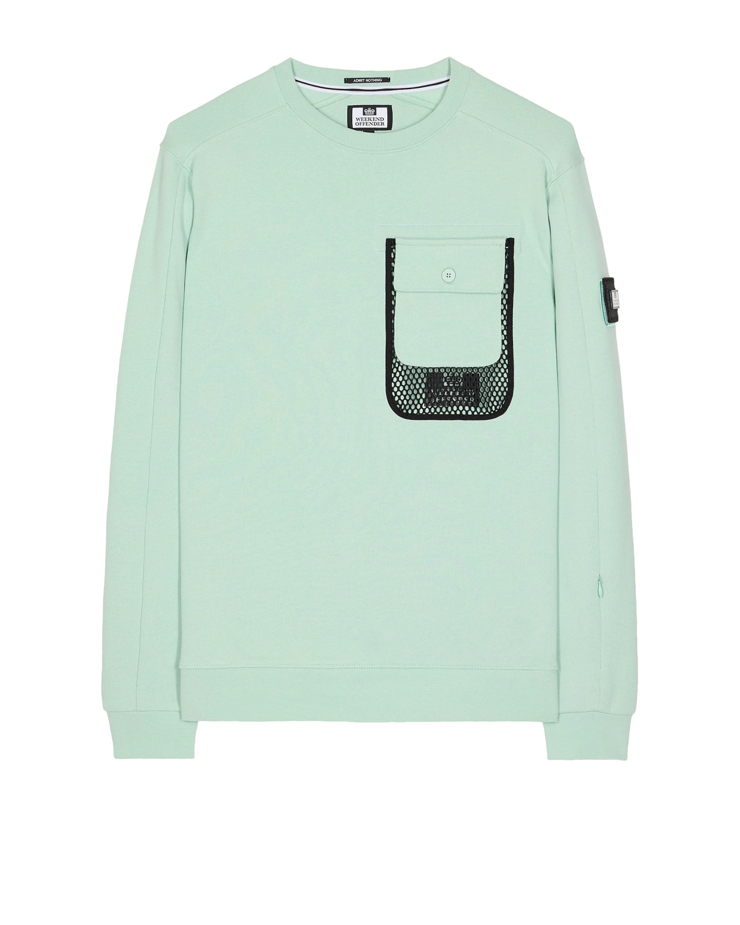 Weekend Offender Adiel Mesh Pocket Sweatshirt Mint Tea Green