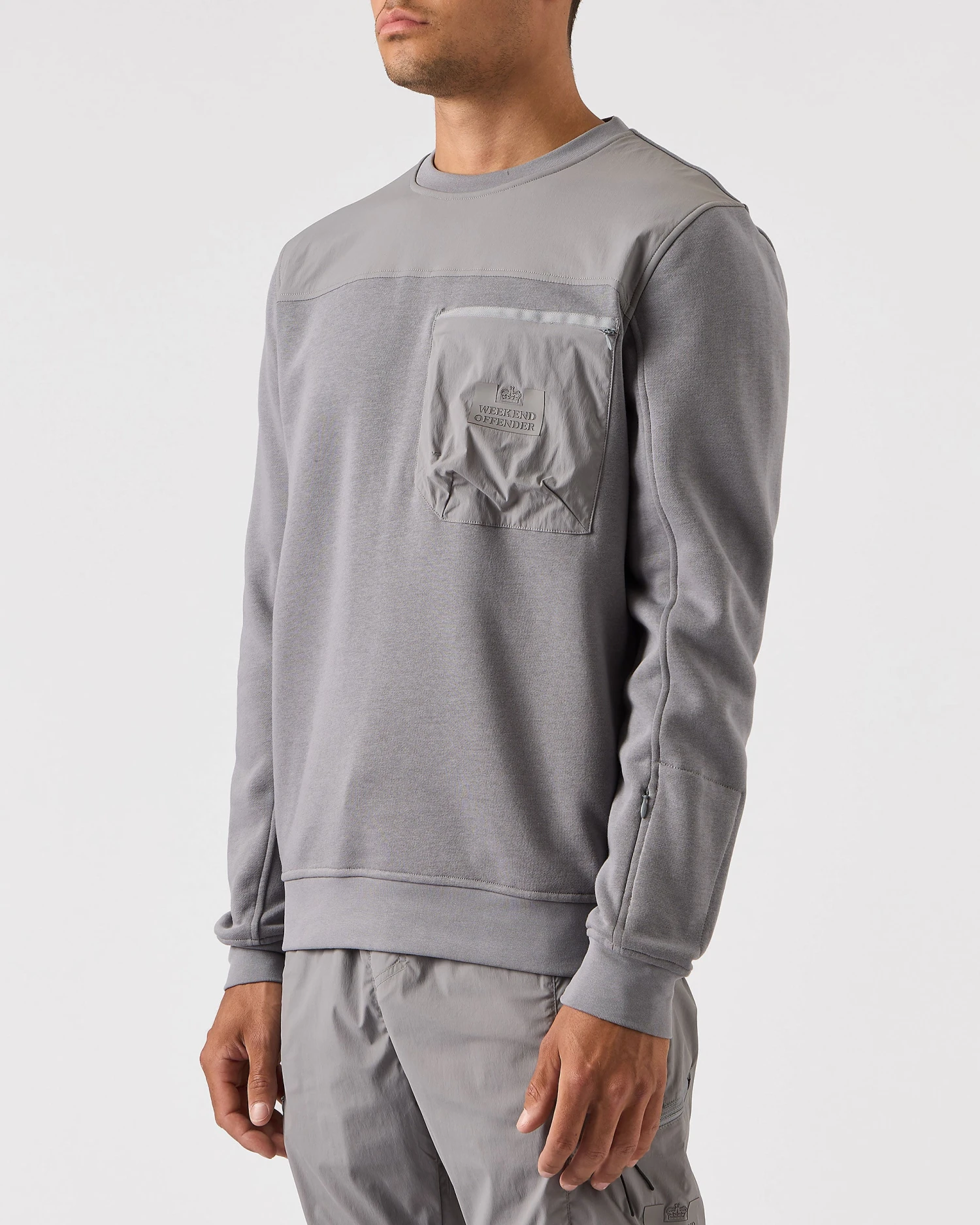Weekend Offender Avery Sweatshirt Light Grey - Image 2