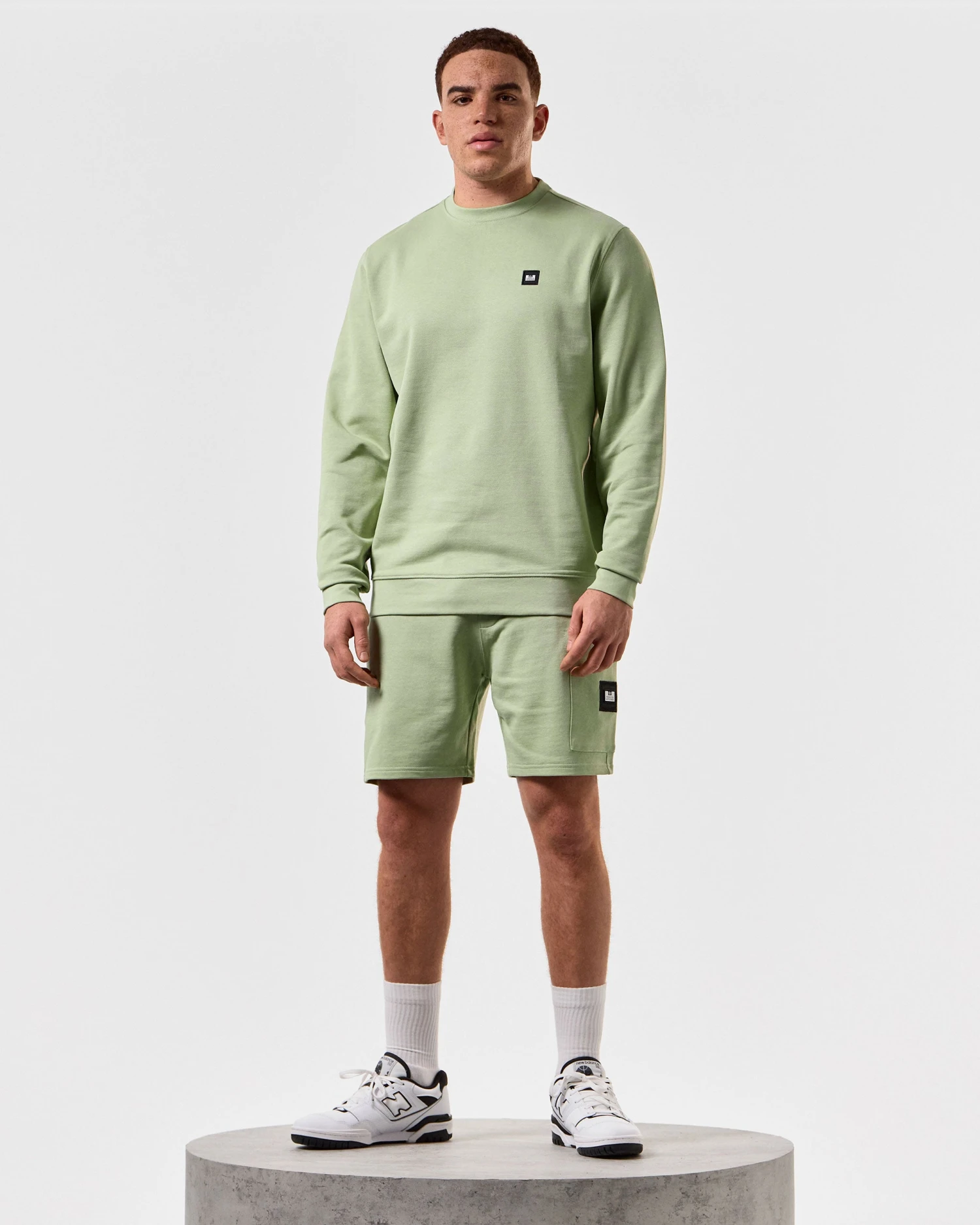 Weekend Offender Ferrer Sweatshirt Pale Moss Green - Image 2
