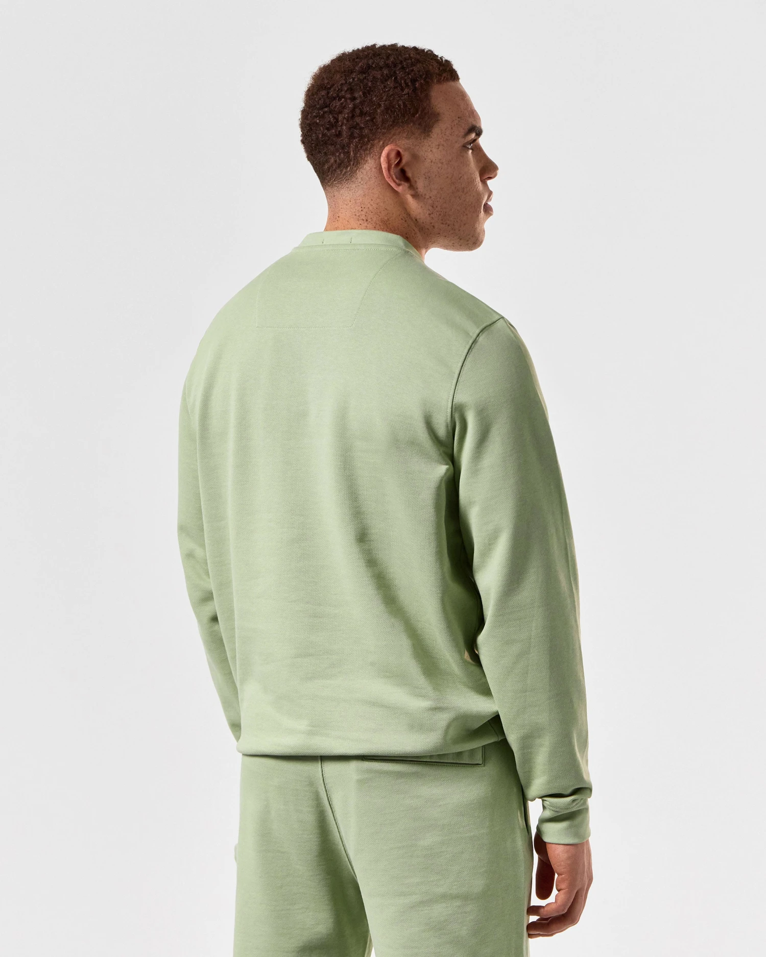 Weekend Offender Ferrer Sweatshirt Pale Moss Green - Image 4