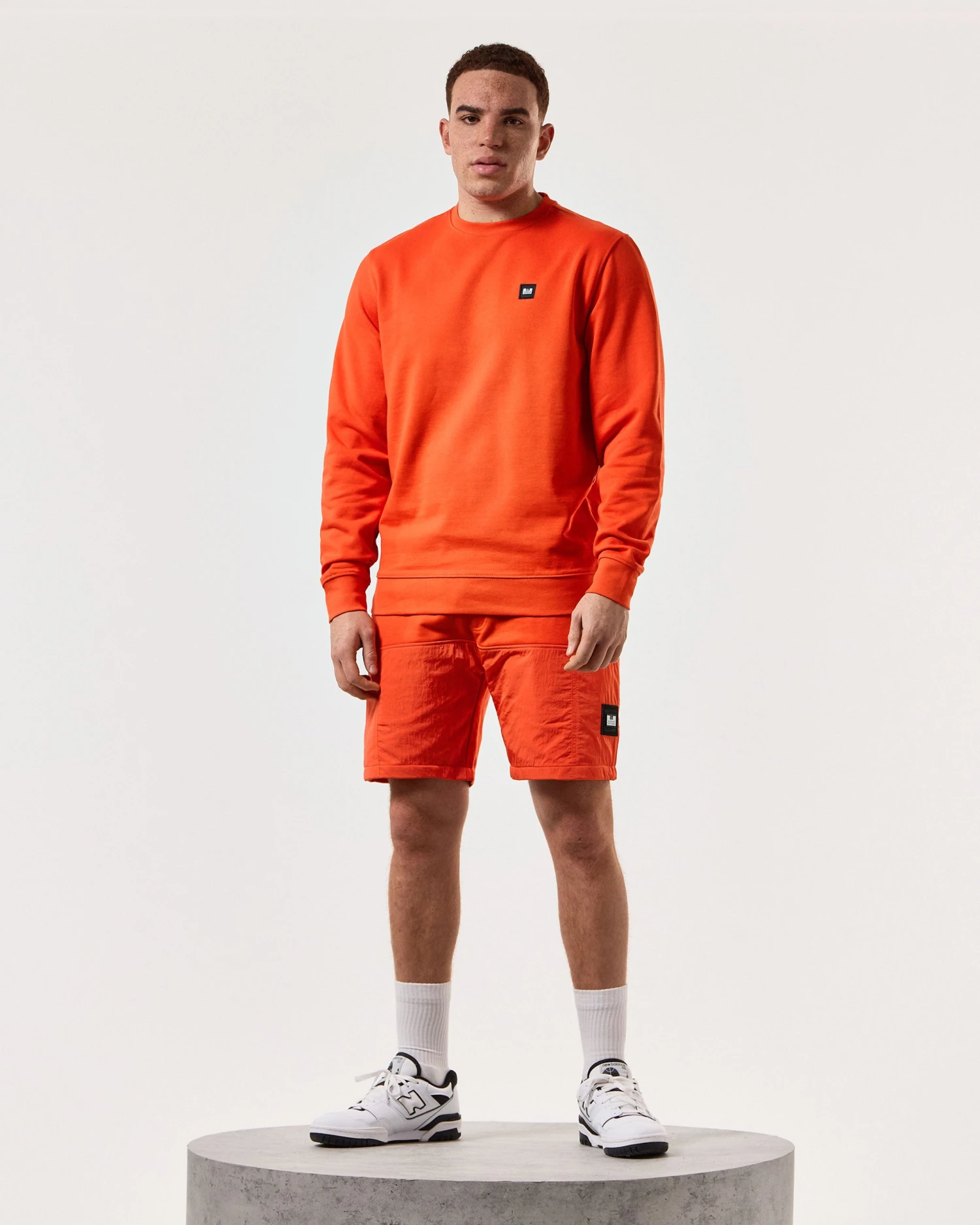 Weekend Offender Azeez Parachute Pocket Shorts Pure Orange - Image 2