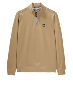 Weekend Offender Matisa Quarter Zip Sweatshirt Cognac Brown