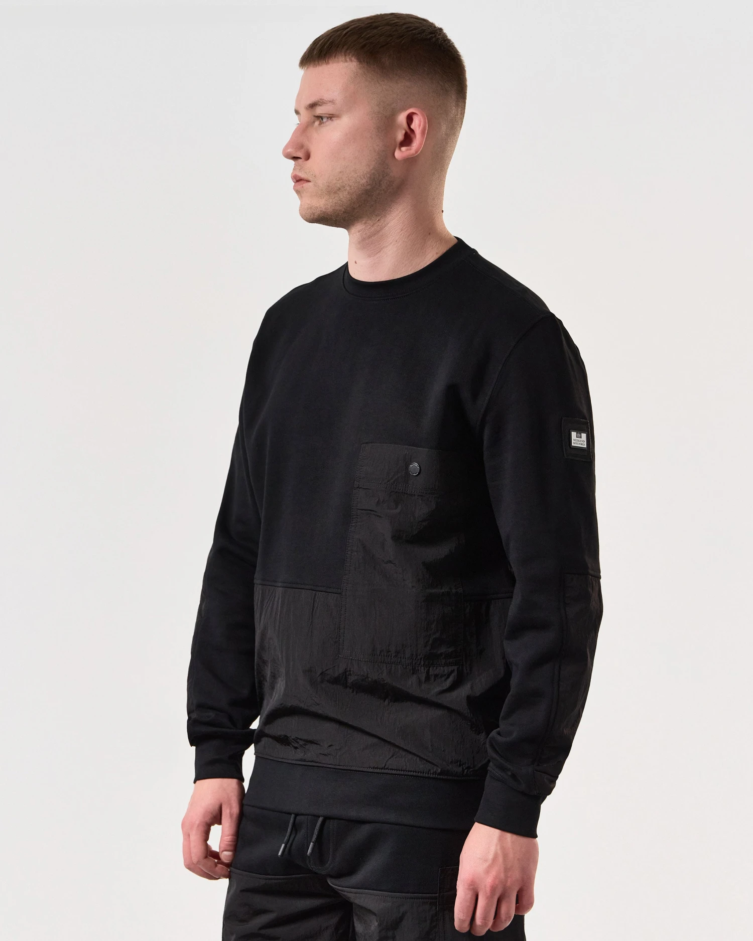 Weekend Offender Sirenko Pocket Sweatshirt Black - Image 3