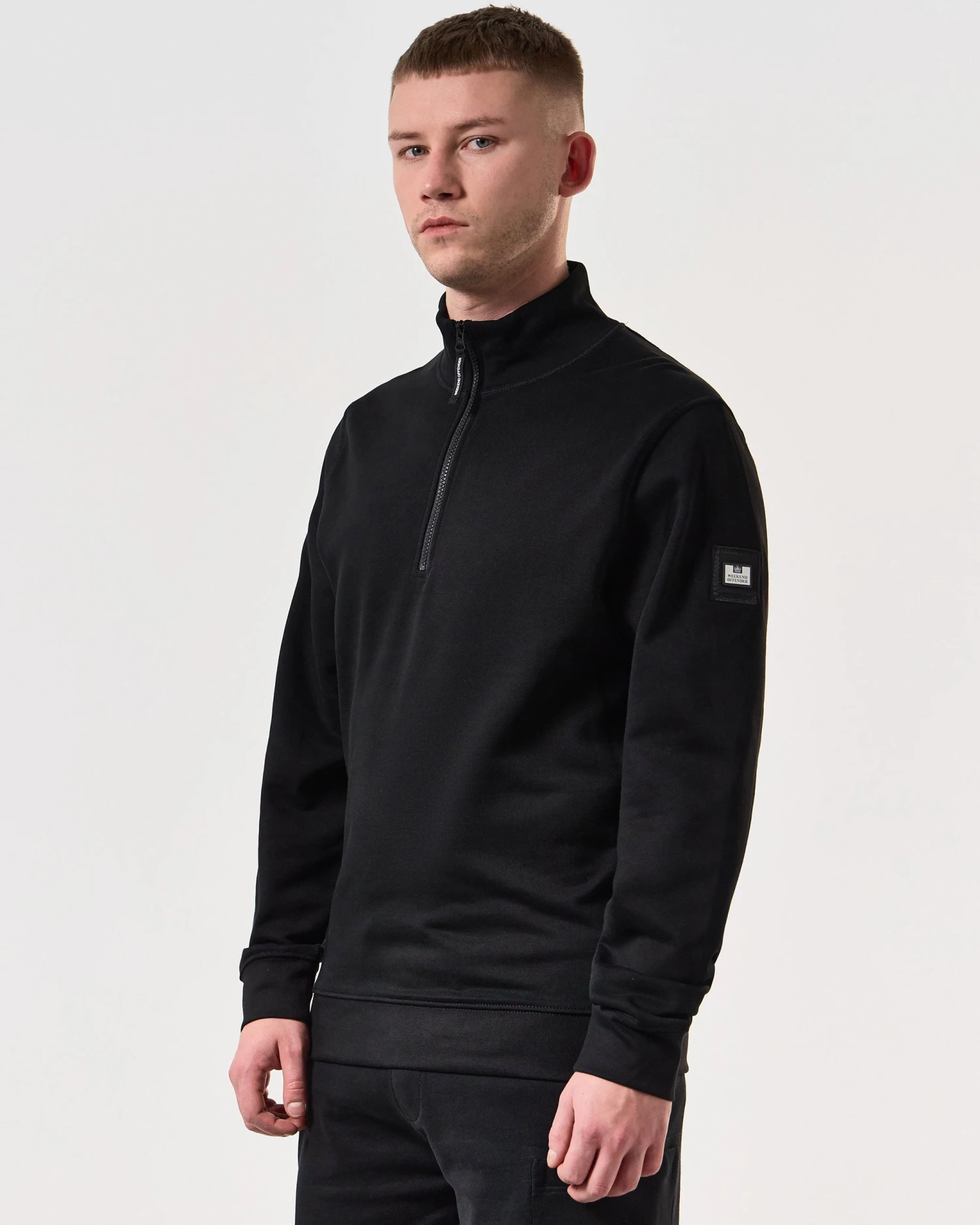 Weekend Offender Kraviz Quarter Zip Sweatshirt Black - Image 3