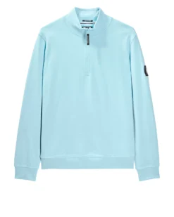 Weekend Offender Kraviz Quarter Zip Sweatshirt Saltwater Blue
