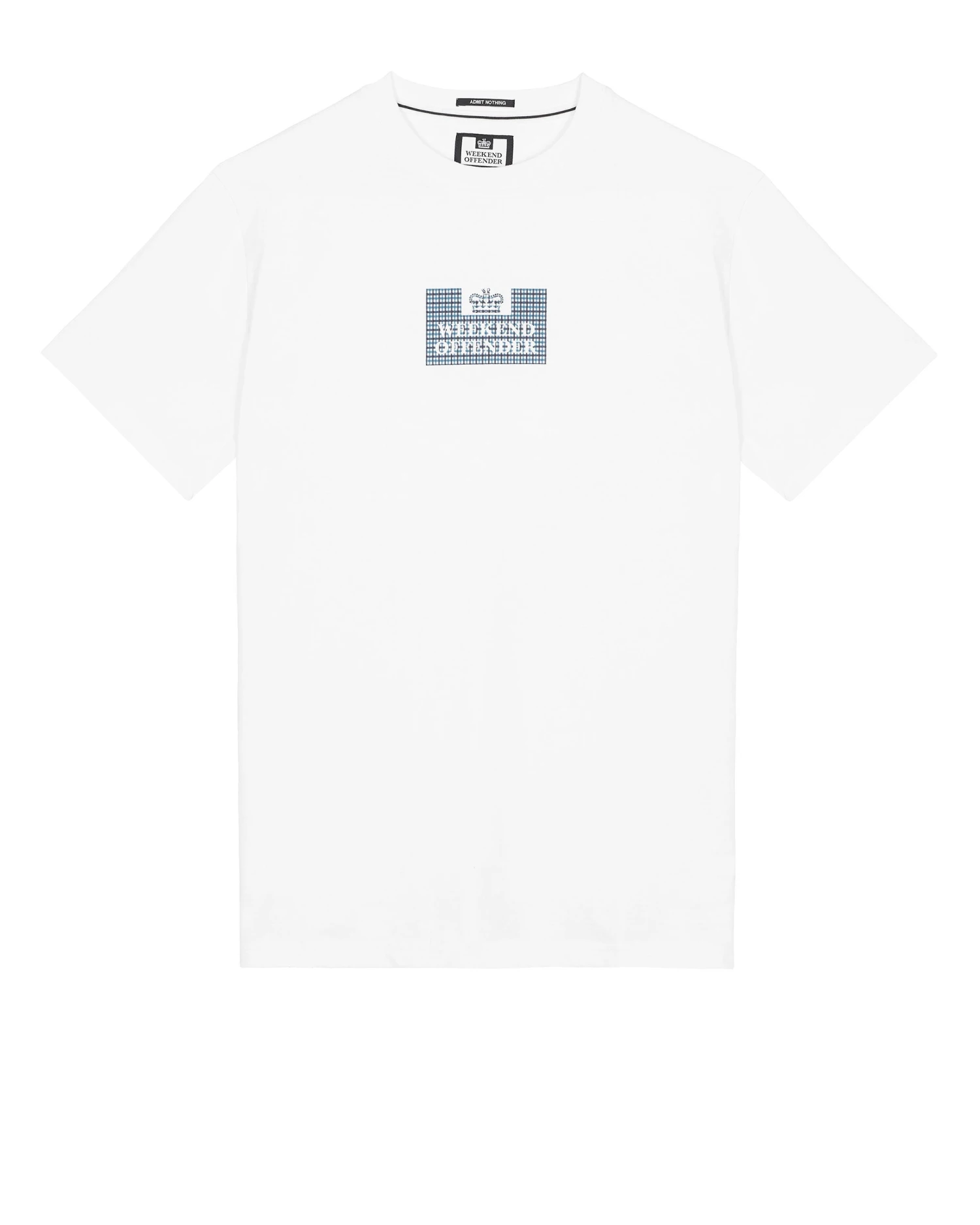 Weekend Offender Dygas T-Shirt White/Blue House Check