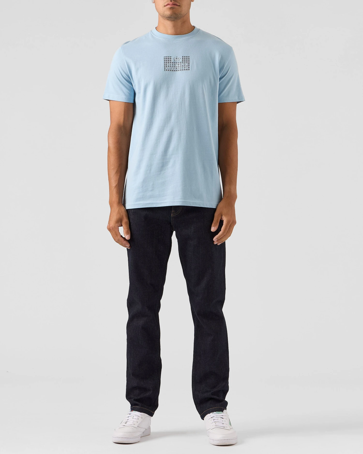Weekend Offender Dygas T-Shirt Winter Sky/Blue House Check - Image 2