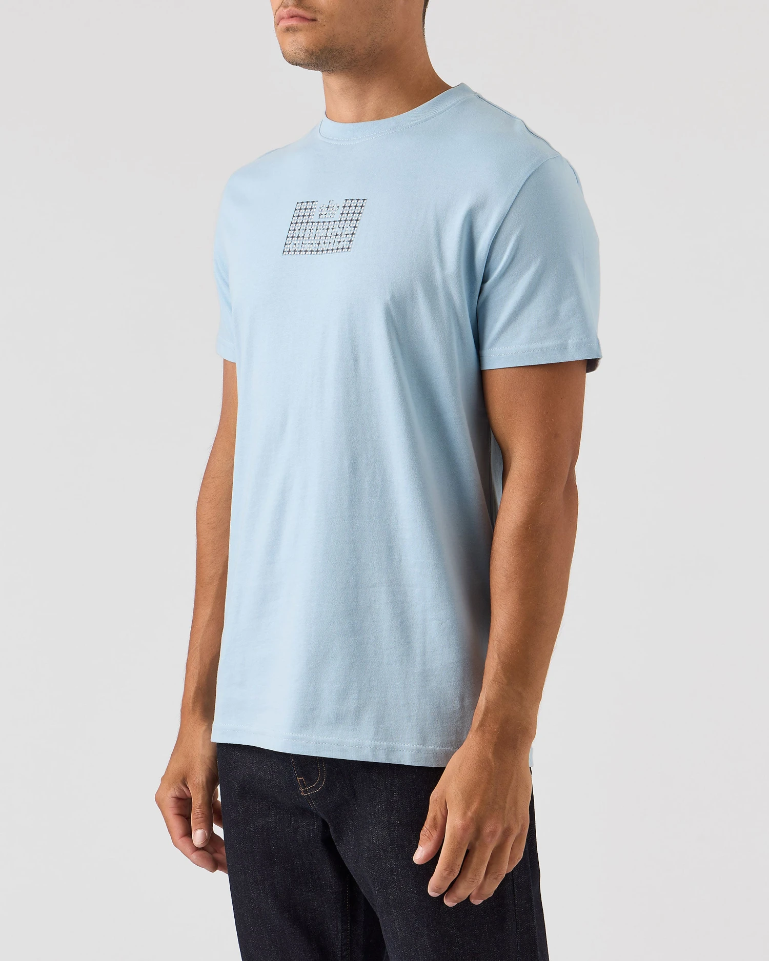 Weekend Offender Dygas T-Shirt Winter Sky/Blue House Check - Image 3