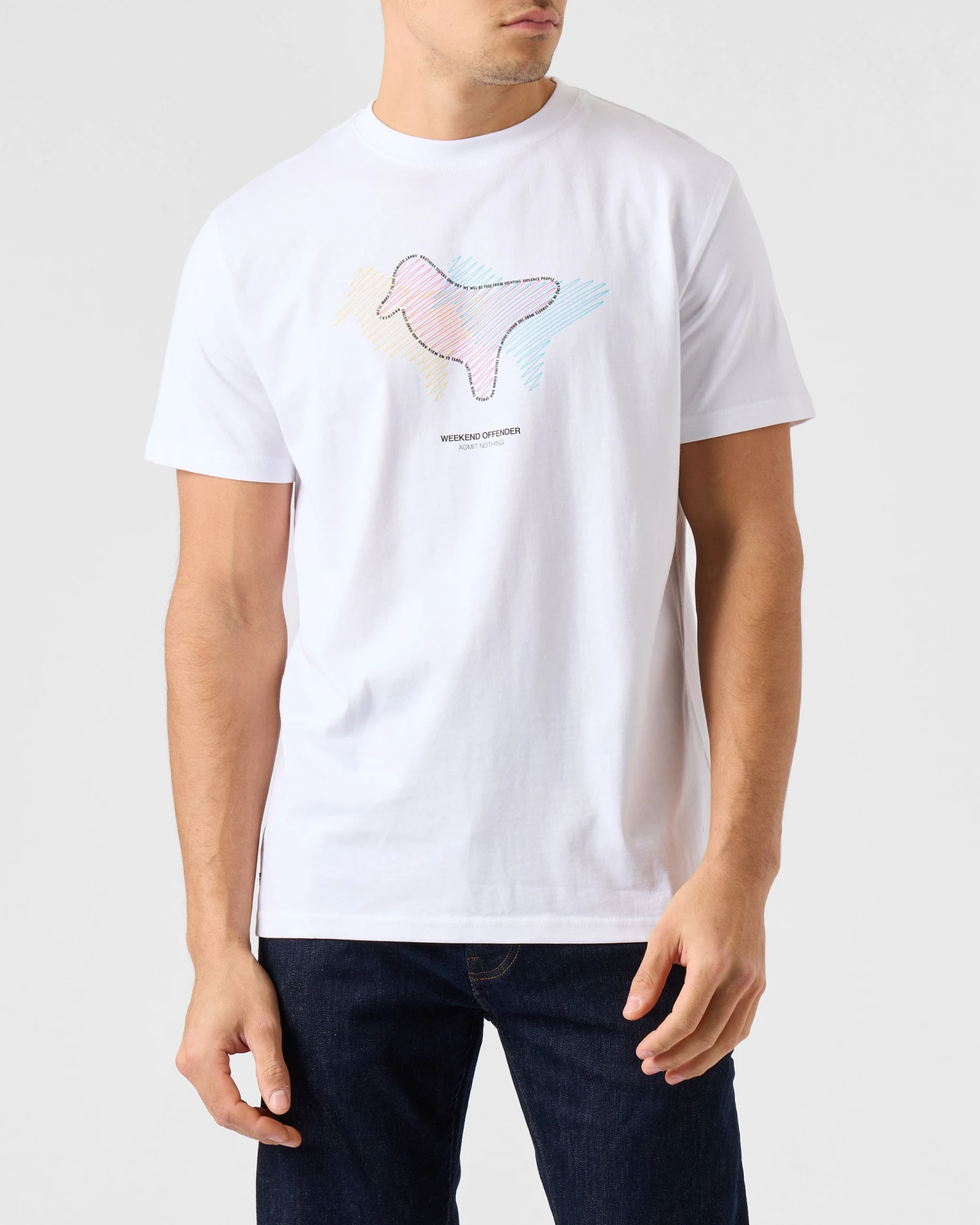 Weekend Offender Gabe Graphic T-Shirt White - Image 3