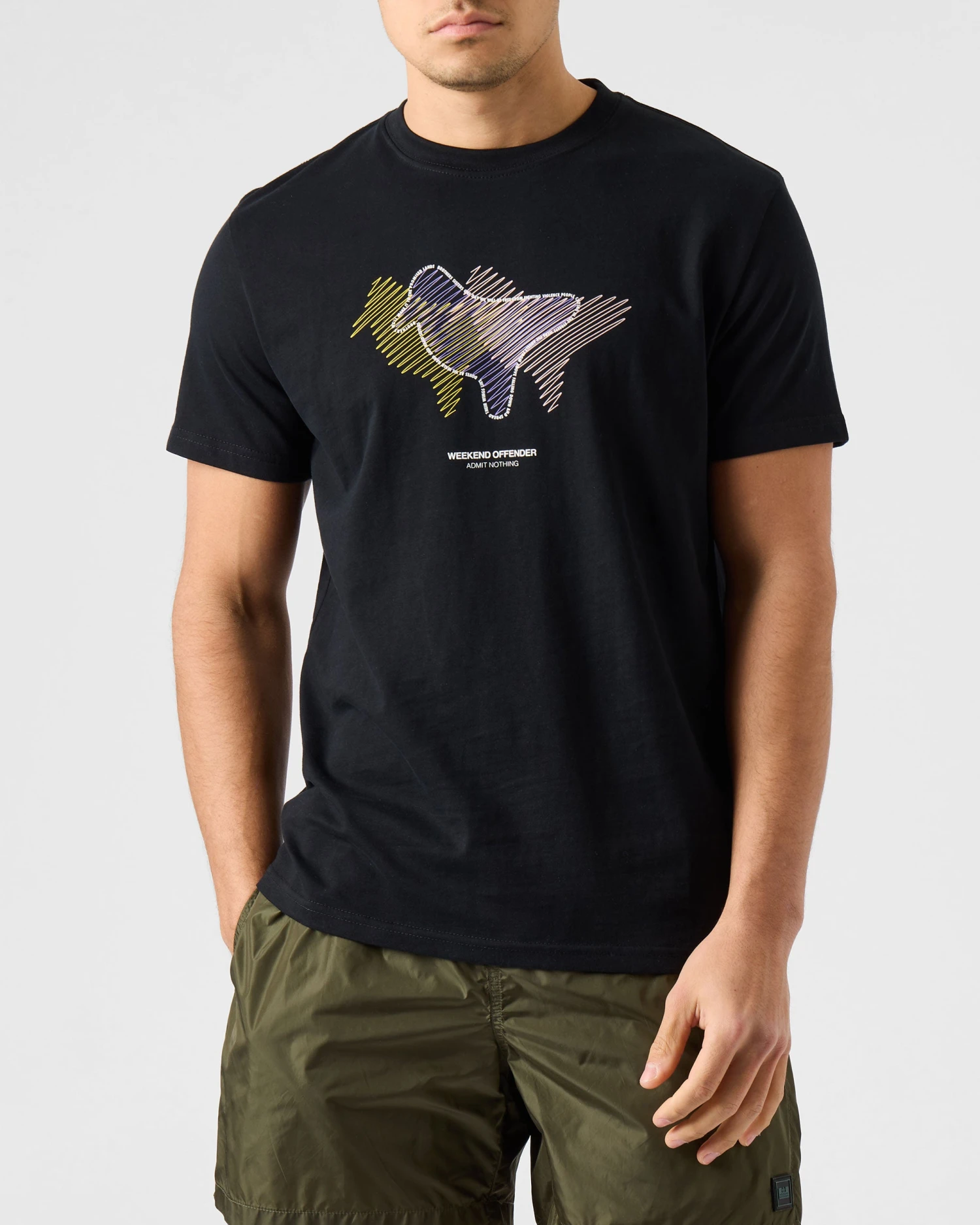 Weekend Offender Gabe Graphic T-Shirt Black - Image 3