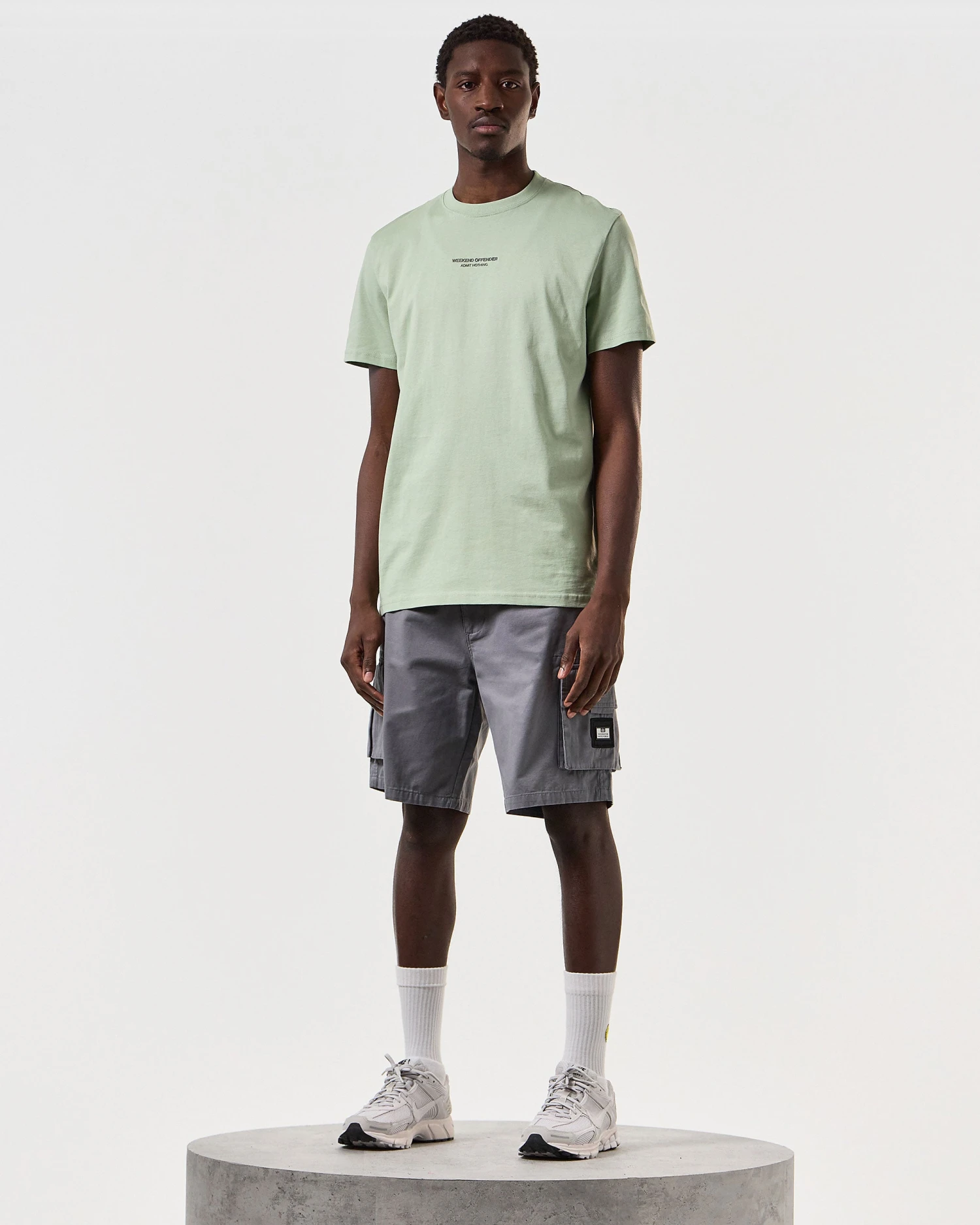Weekend Offender Mascia Cargo Shorts Smokey Grey - Image 2
