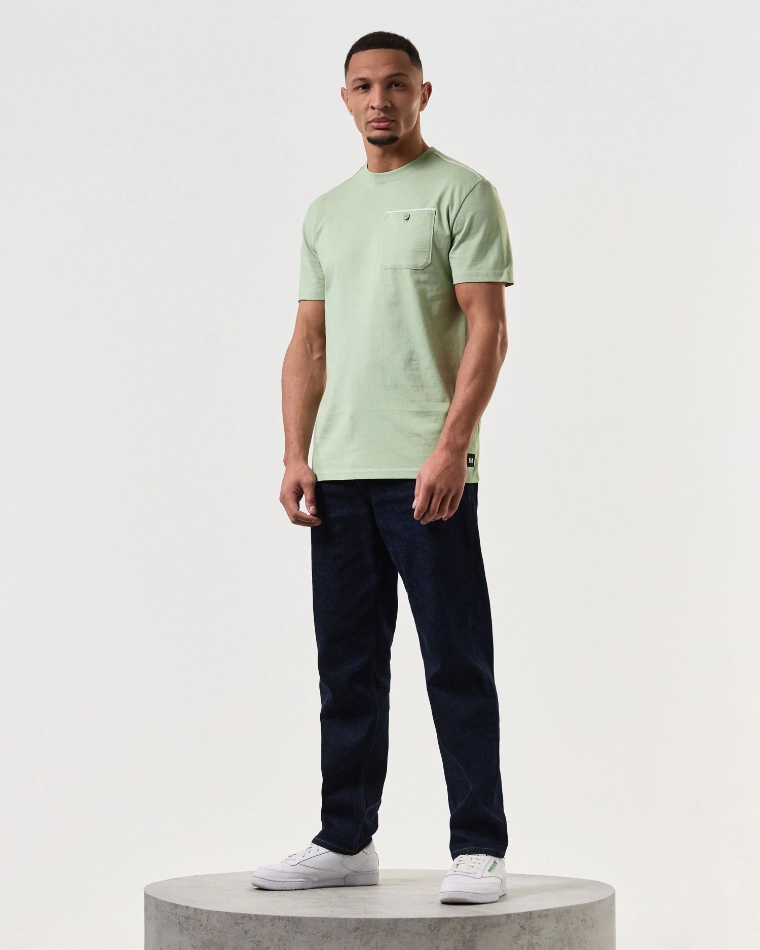 Weekend Offender Kea Pocket T-Shirt Pale Moss Green - Image 2