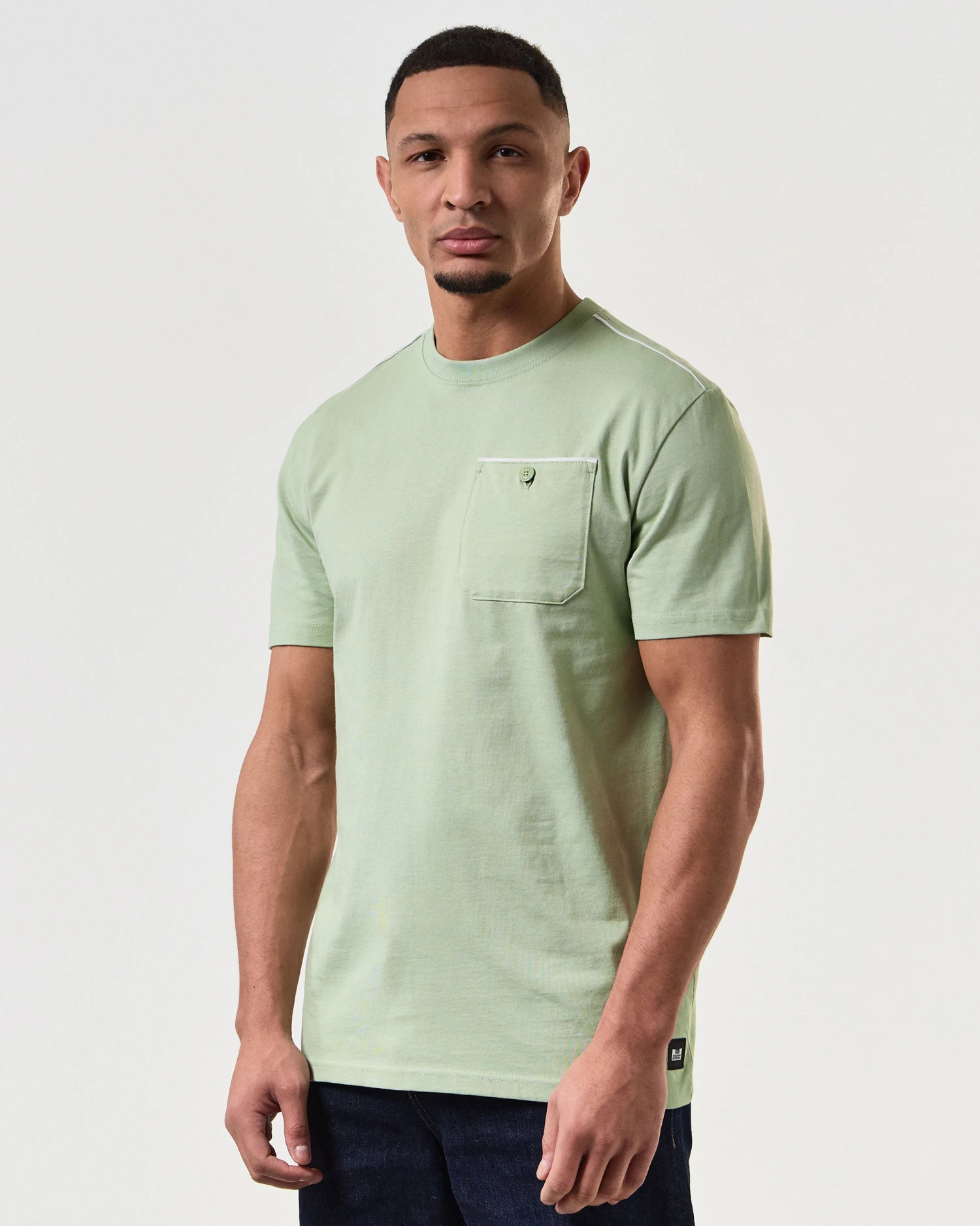 Weekend Offender Kea Pocket T-Shirt Pale Moss Green - Image 3
