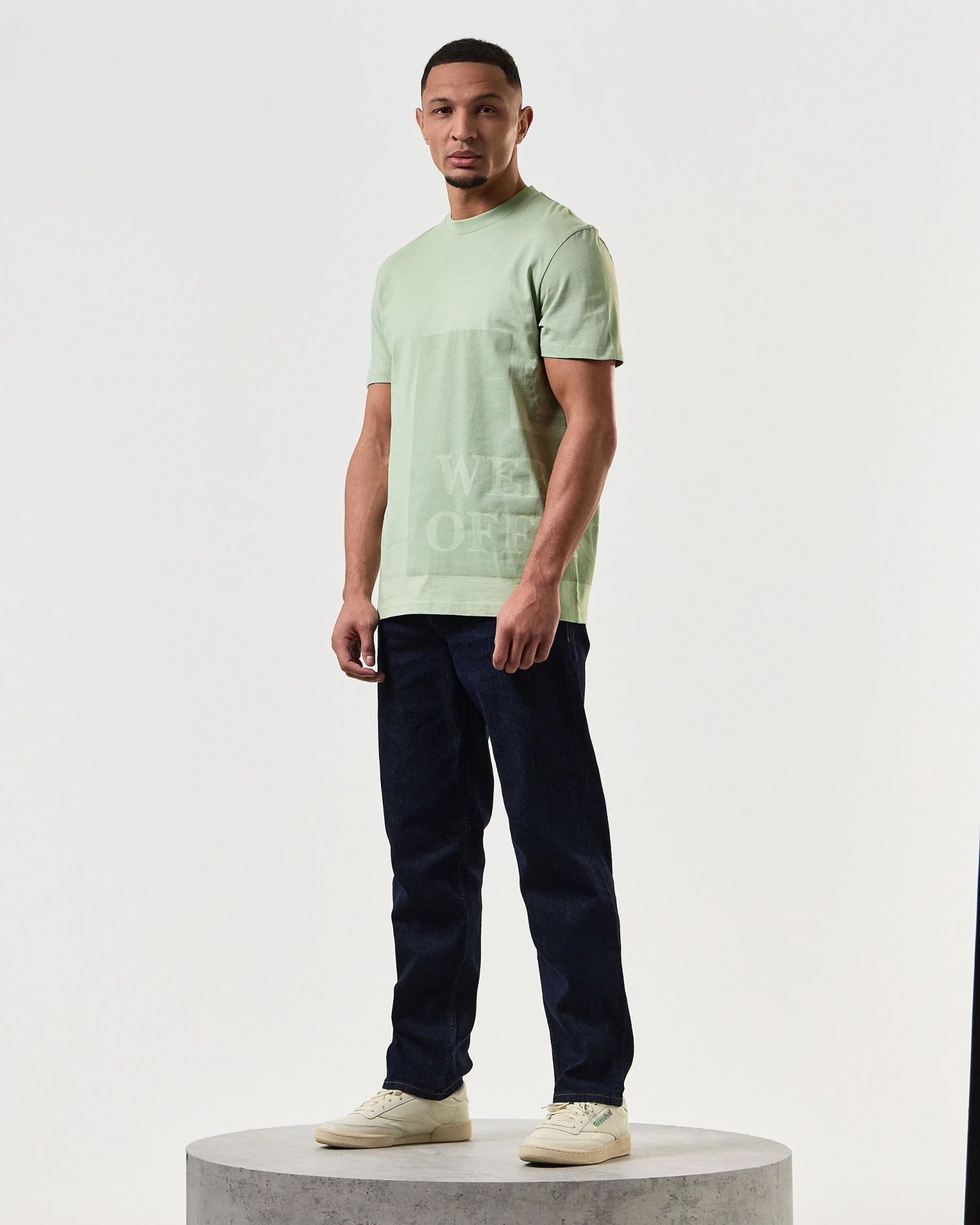 Weekend Offender Ryan T-Shirt Pale Moss Green - Image 3