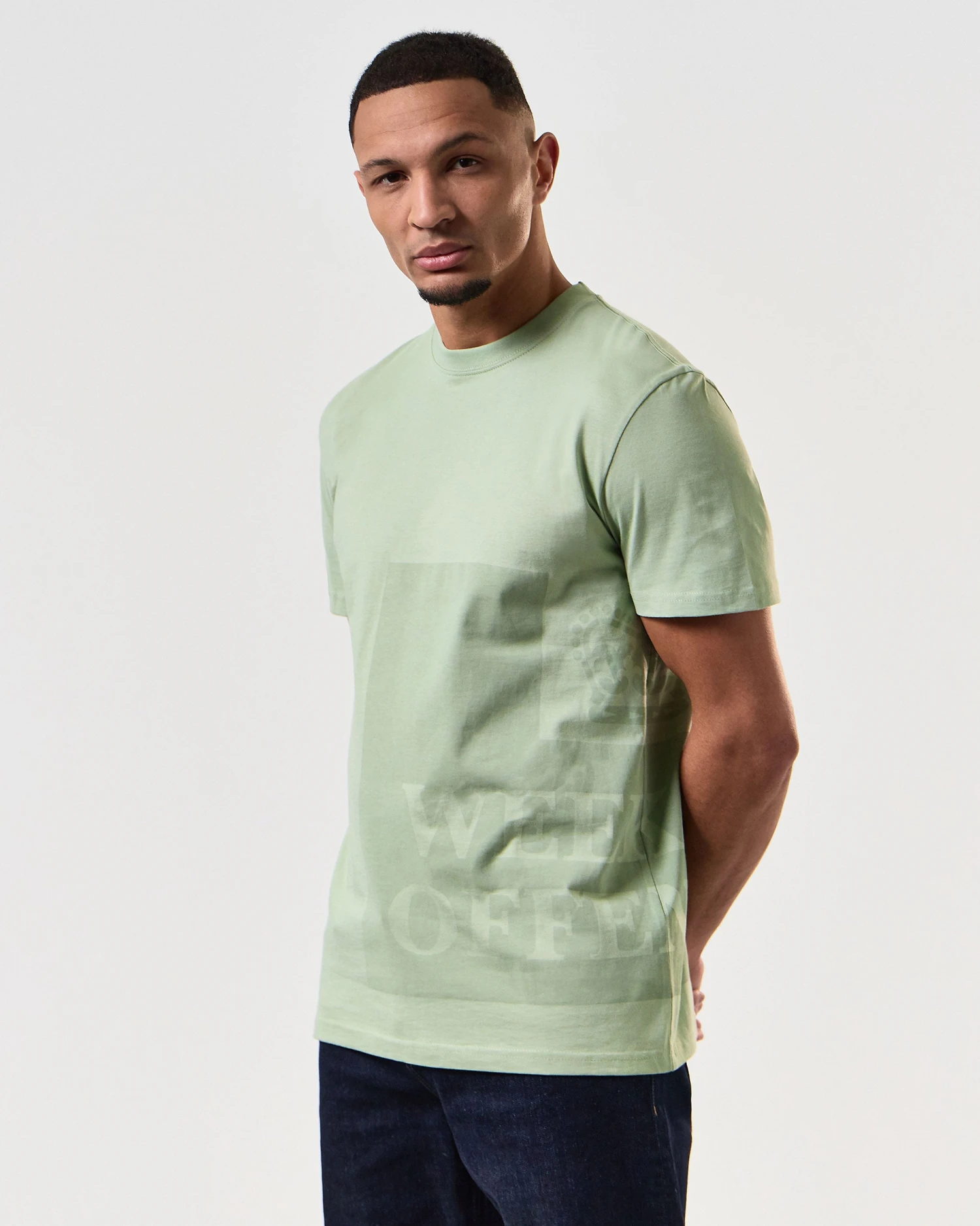 Weekend Offender Ryan T-Shirt Pale Moss Green - Image 4