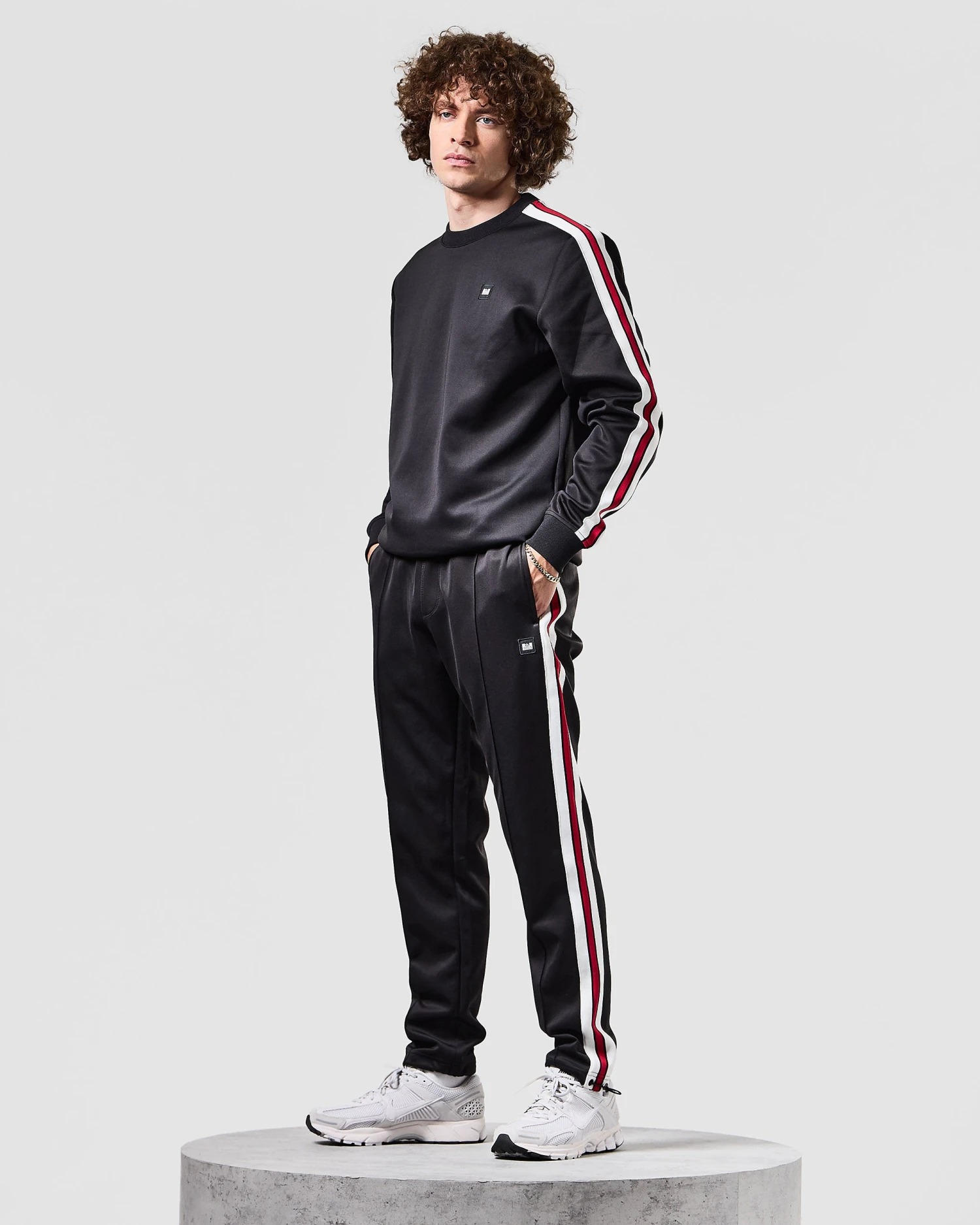 Weekend Offender Gou Taped Neck Track Top Black - Image 3