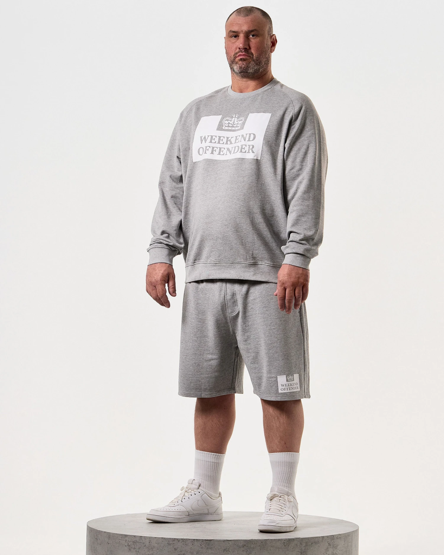 Weekend Offender Action Classic Shorts Grey Marl - Plus Size - Image 2